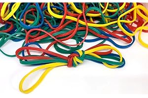 YEEWENMO Rubber Bands, Size 117(7" x 1/8''), Colorful Non Latex Rubber Band Bulk, Stretchable Rubber Bands Office Supplies, Durable Elastic Bands for Files Folders Bank Paper Bills Money Mail, 50g Bag