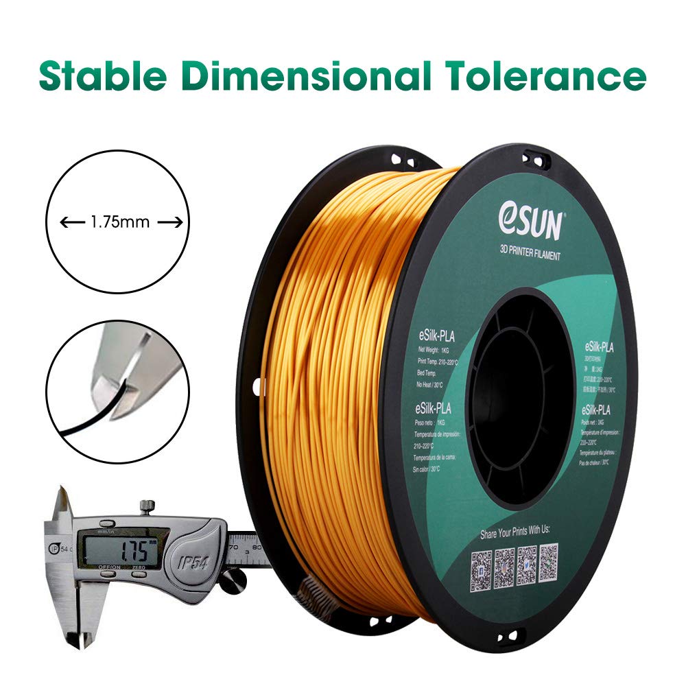 eSUN Silk Metal PLA Filament 1.75mm, Silky Metallic 3D Printer Filament PLA, Dimensional Accuracy +/- 0.05mm - Image 4