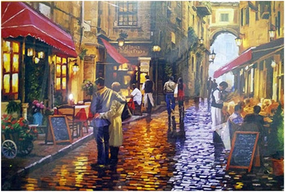 ErYao Jigsaw Puzzle 1000 Piece Paris Street Scene Oil Painting Style Back View Adult Puzzle DIY Puzzle Modern Home Decor Unique Gift