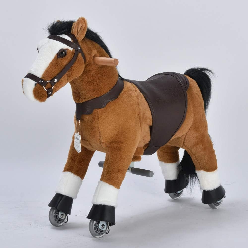 Amazon Ufree Horse 動く馬 乗用玩具 小さいサイズ木馬 木馬おもちゃ 走れ ポニー29 子供へのプレゼント 白い額 手押し車 プルトイ おもちゃ