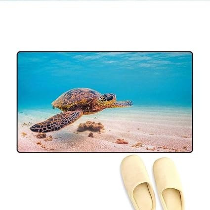 Tapis De Bain Cool Tortue De Mer Avec Lunettes De Soleil