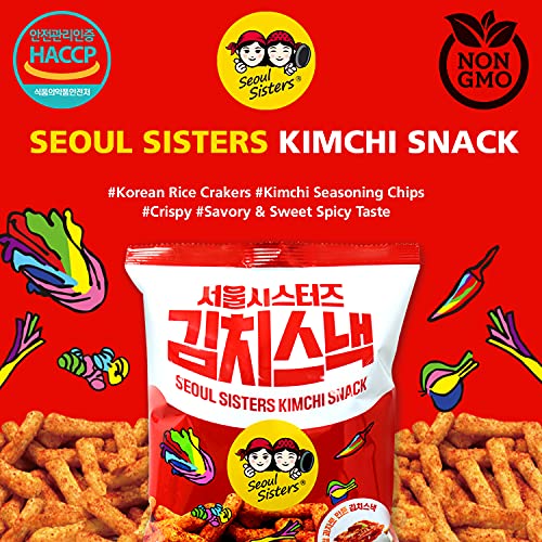 Original Kimchi Seasonings Rice Snack Crakers Chips 3.17 oz. 4 Pack