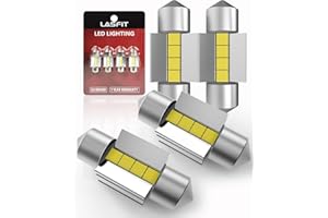 LASFIT DE3022 LED Bulb 31mm Festoon DE3175 DE3021 DE3023 1.22 inch 6428 6430 Canbus Error Free 400LM 6000K for Dome Map Door Interior Door Trunk Glove Box Vanity Mirror Lights Xenon White (Pack of 4)