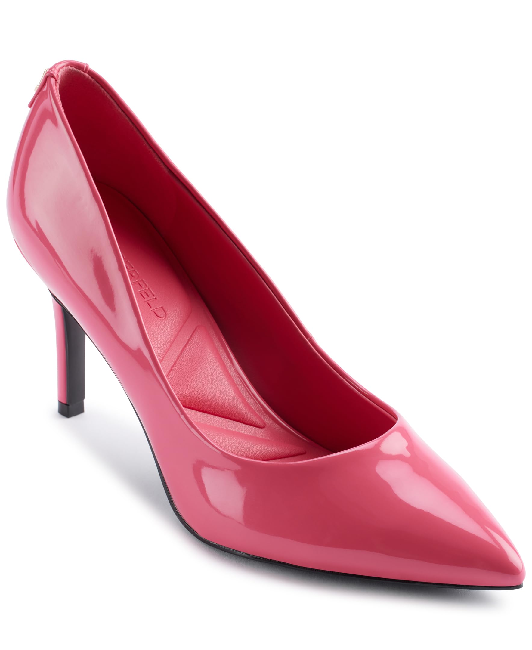 KARL LAGERFELD Women’s Royale Pointed Toe Dress Pump, Teaberry, 11