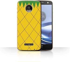 Phone Case for Motorola Moto Z Force/Droid Fruit Trend Summer Cartoon Cute Pineapple Design Transparent Clear Ultra Slim Thin Hard Back Cover