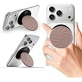 ORNARTO Vortuxe for MagSafe Phone Grip with Kickstand, Soft Liquid Silicone Finger Loop Grip, Phone Ring Holder for Back of Phone, Premium Build & Comfy Touch, Latte