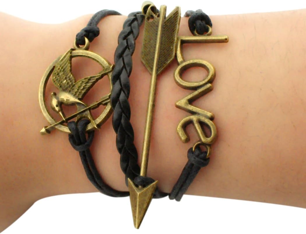 Time Pawnshop Handmade Bronze Hungry Birds Sword Love Unique Adjustable Wrap Bracelet