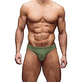 MIZOK Mens Thong Swimsuit Sexy Solid Thong Swimwear | Quick Dry, Low-rise Cut, Sexy Back Design Bikini Swimsuit