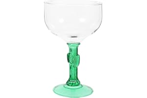 JOINPAYA Creative Cactus Margarita Glass 400ml Green Glass Cocktail Goblet for Home Bar Table Drinkware