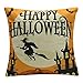 Yeahbeer 4-Pack Happy Halloween & Christmas Pillow Covers Cotton Linen Bat Pumpkin Sofa Home Decor Throw Pillow Case Cushion 18