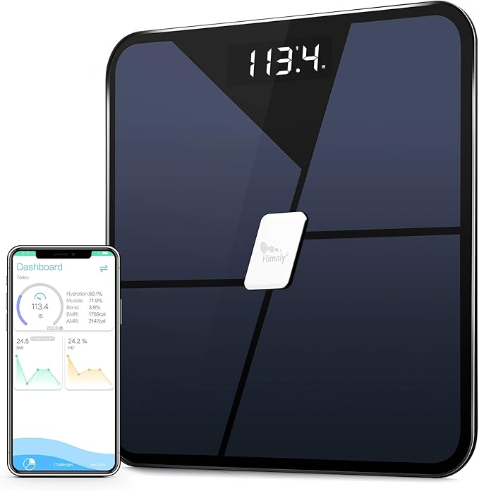 Himaly Digital Bathroom Scales, Bluetooth Body Fat Scale, High