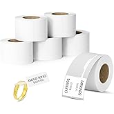 Jewelry Price Label Tags Roll Compatible with Clabel Label Maker,White Stickers Thermal Paper Self-Adhesive Rectangle Tape,600 PCS Labels 6 Roll 1.18x2.75 Inch (30x70mm) for Necklace Earring Identify