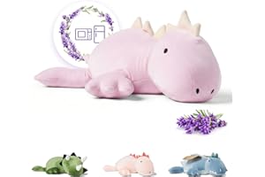 OSOCU® Microwavable Heating Pad Purple Stegosaurus Plush - 1.4 Lb Weighted Stuffed Animal Toy with Tourmaline Beads & Lavende