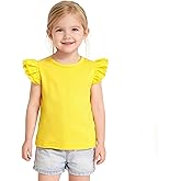 ZFZDRen 12M-14Y Toddler Baby Girls T Shirt Solid Color Blouse Ruffle Top Cotton Casual Tees Plain Shirt