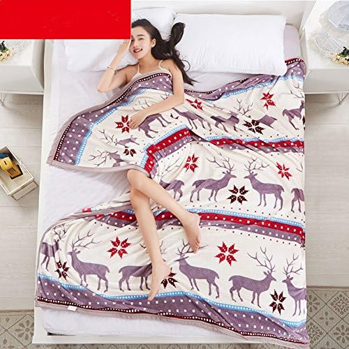 Summer air conditioning blanket coral wool blanket thickening/flannel blanket sheets/towel quilt/nap single double blanket-E 100x150cm(39x59inch)