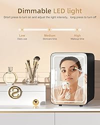 CUTIEWORLD Makeup Fridge With Dimmable LED Light