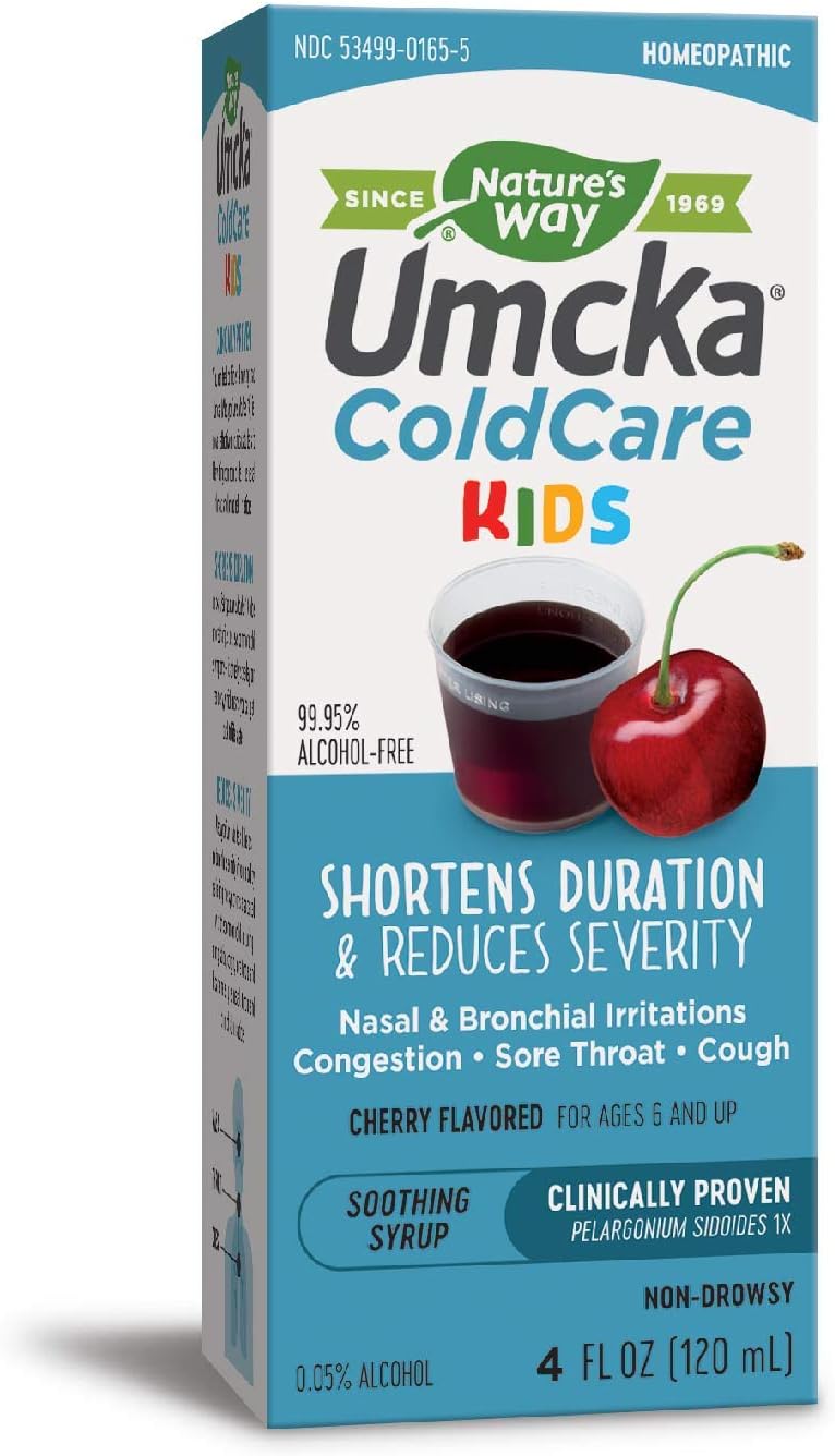 Amazon Com Nature S Way Umcka Coldcare Kids Cherry Syrup For Cough Congestion Sore Throat Clinically Proven 4 Fl Ounce Packaging May Vary Health Personal Care