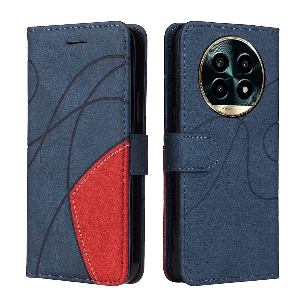 XINNI Protective Phone Case for Realme 13 Pro 5G/Realme 13 Pro Plus, PU/TPU Vintage Flip Leather Shockproof Cover Magnetic Book Style Wallet, Blue