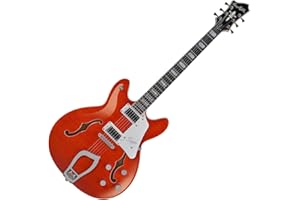 Hagstrom SUVIK-MDE Super Viking Semi-Hollow Body Mandarin Flame