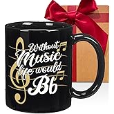 CATABUBU Music Teacher Gifts for Musician Lover Men Women - Without Music Life Would B Flat Mug Birthday Christmas Teachers Day Retirement Gift for Musician Teacher Student Friends-247