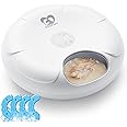 Casfuy Automatic Cat Feeder Cordless - Automatic Cat Food Dispenser for Wet Moist Food with 4 Ice Packs Rechargeable Auto Feeder for Cats Small Dogs with Programmable Timer Low Battery Indicator