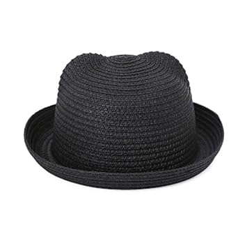 GOOTRADES Moderne Strohhüte Kinder Charakter Ohr Dekoration Sommer Kappe Baby Sonnenhut für Mädchen Jungen Solide Eimer Kappe
