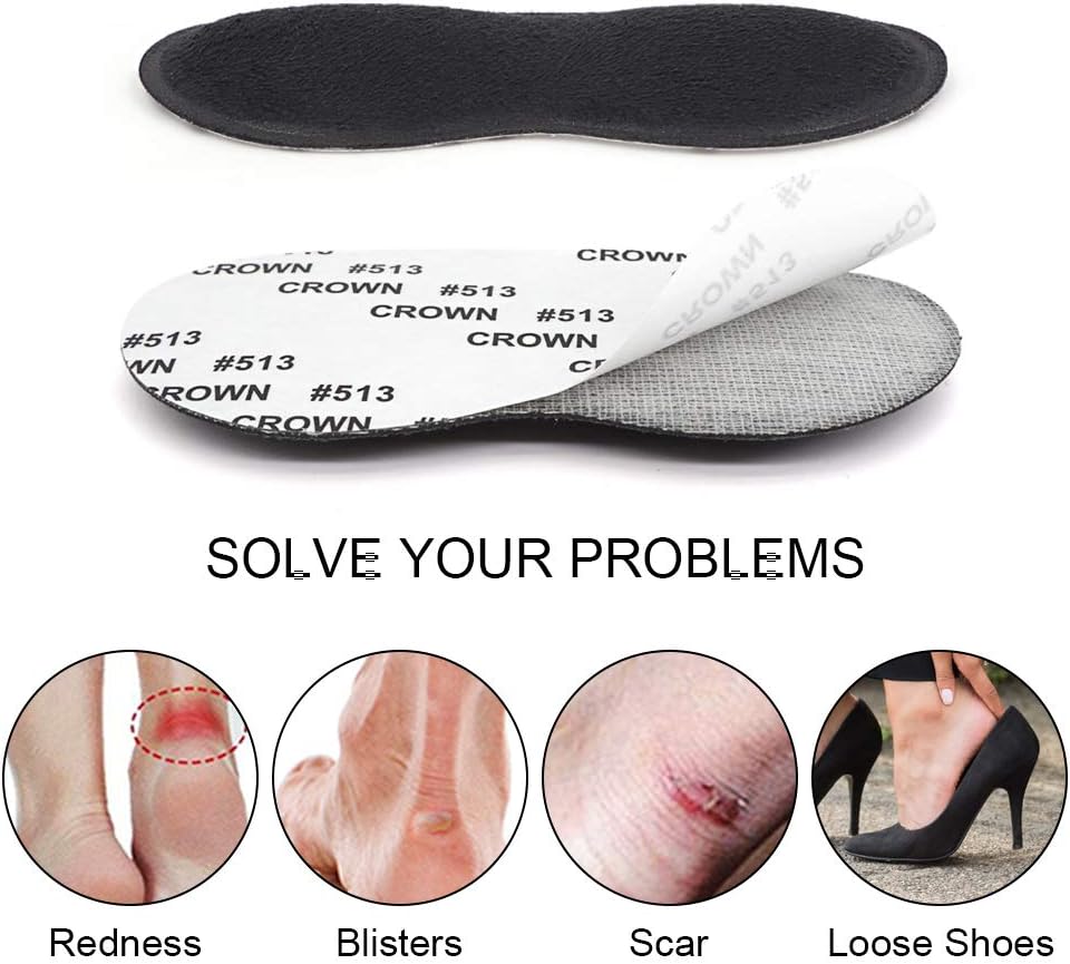 Dr. Foot’s Heel Grips for Men and Women, Self-Adhesive Heel Cushion Inserts Prevent Heel Slipping, Rubbing, Blisters, Foot Pain, and Improve Shoe Fit- 2pairs (Black): Health & Personal Care