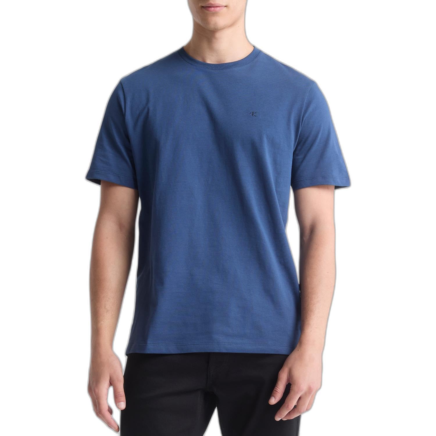 Calvin Klein Men’s Smooth Cotton Solid Crewneck T-Shirt Insignia Blue