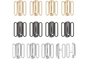 PH PandaHall 12 Sets Front Closing Bikini Clasp 3 Colors Bra Front Closure, 1 inch Alloy Bikini Hook Closure Garment Clasps B