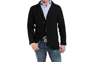 Aoysky Men's Shawl Collar Cardigan Sweater Button Down Knitwear with Pockets