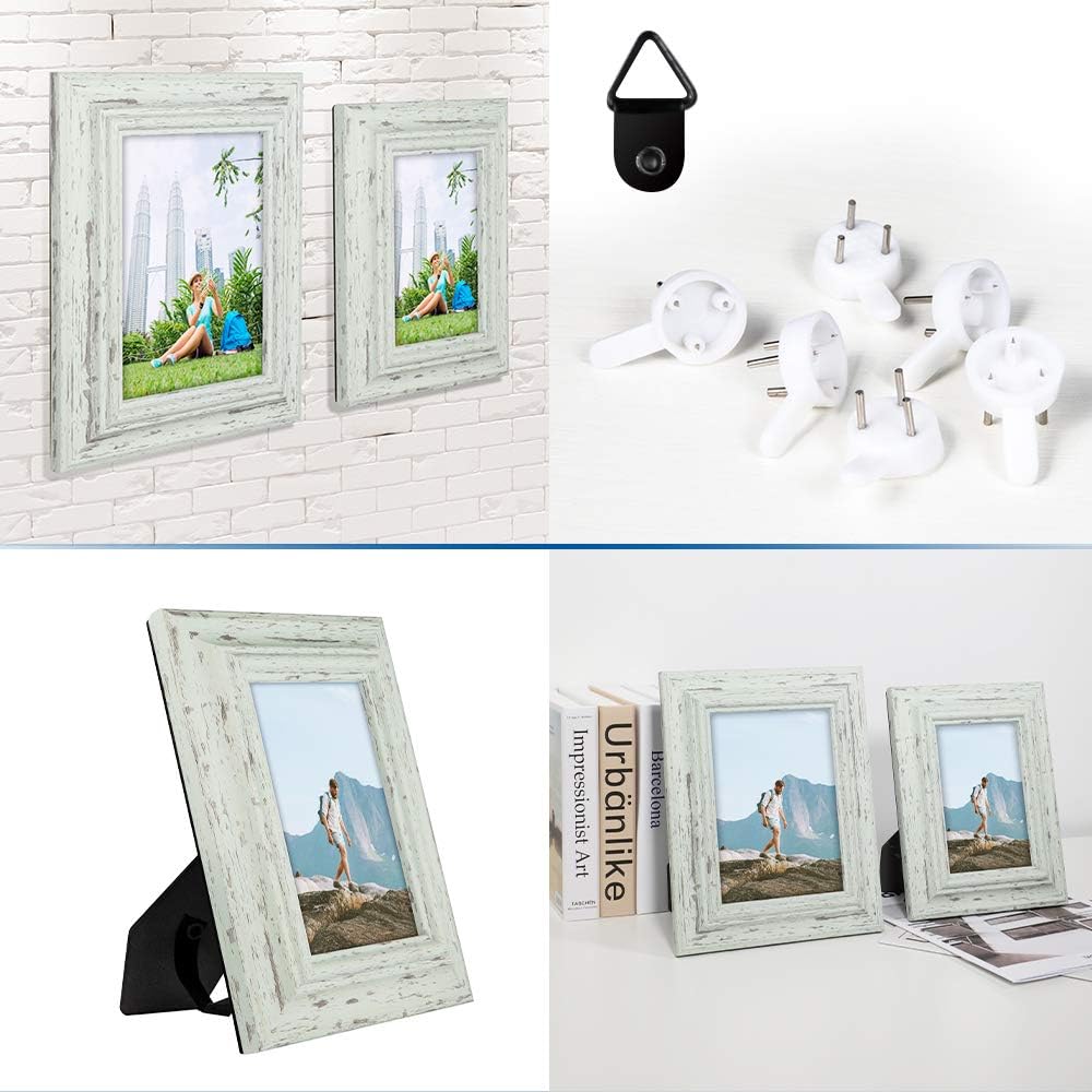 MUDEELA Fits 5x7 inches Picture Frame, Set of 2 Photo Frames, 2-Layer Thickened Design, Durable Wall Gallery Picture Frames, for Table Top Display and Wall Mounting -