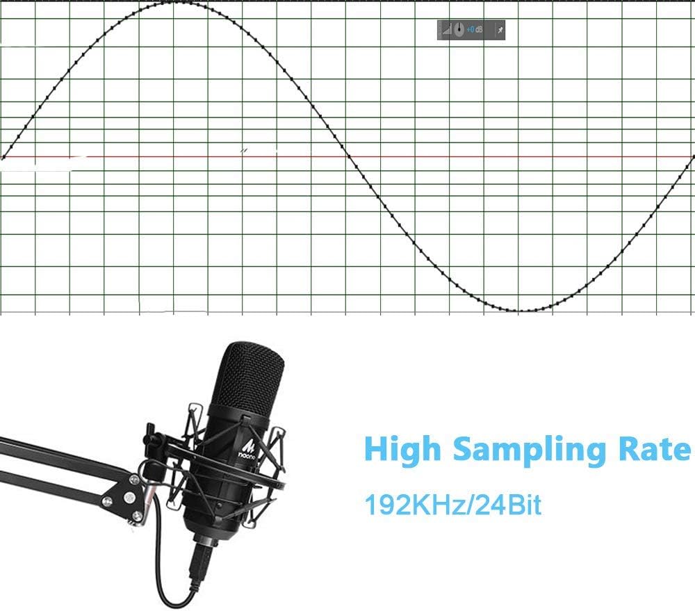 USB Microphone Kit 192KHZ/24BIT Plug & Play MAONO AU-A04 USB Computer Cardioid Mic Podcast Condenser Microphone with Professional Sound Chipset for PC Karaoke, YouTube, Gaming Recording: Musical Instruments