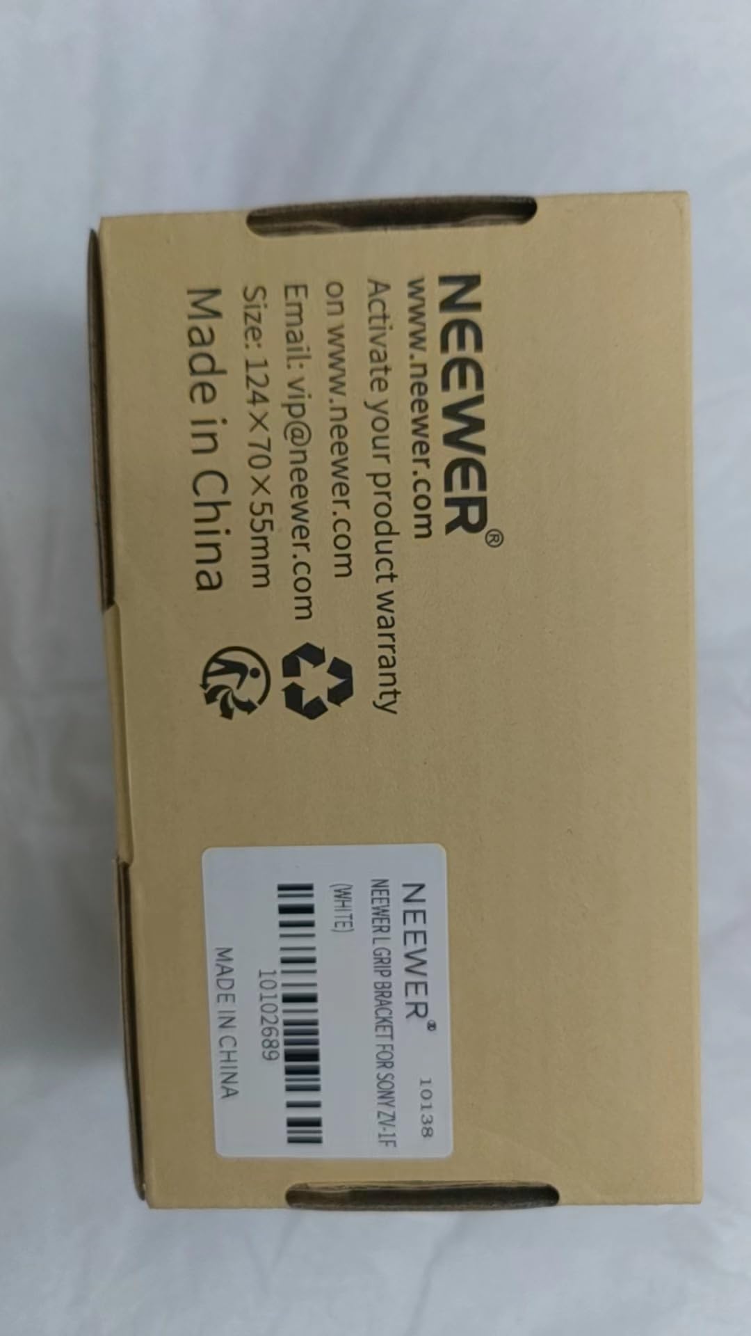 NEEWER ZV-1F ZV-1 II L Plate Compatible with Sony, Metal L Bracket with White Leather Grip, 1/4