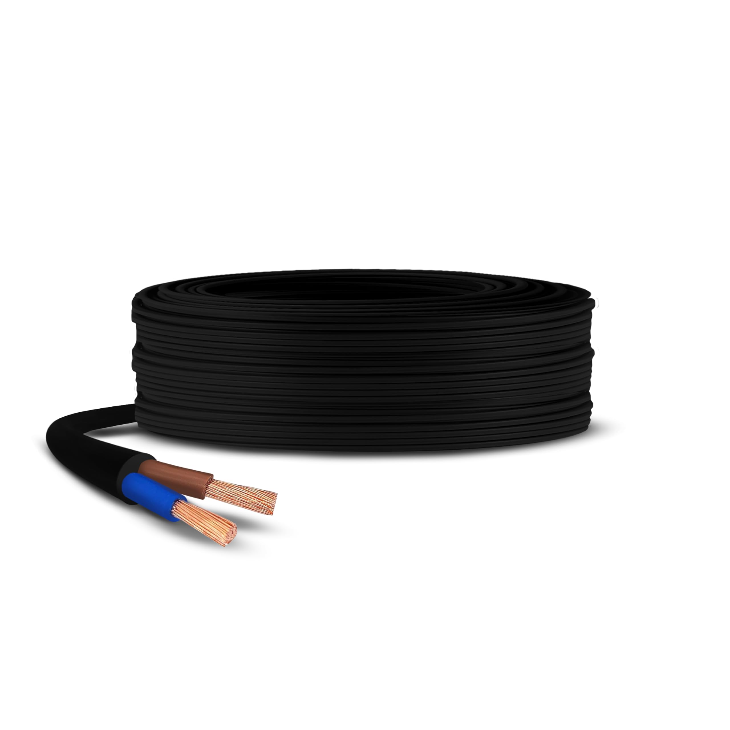 2 Core Black 3182Y Flexible PVC Electrical Mains Cable BASEC Approved, 1mm(4 Meter)