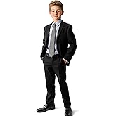Haggar Boys' 4-Piece Suit, Dress Shirt & Tie Set