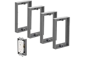 4pcs 1/2 Inch Single Gang Outlet Box Extender, Electrical Outlet Extender Receptacle Extender Outlet Extension Box for Electr