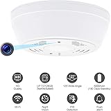 Hidden Smoke Detector Camera WiFi - Nanny Cams Wireless with Cell Phone App - 180 Days Battery Powered, Night Vision, Motion Detection, Wide Angle Bottom View Lens - Instant Alert for Indoor Security