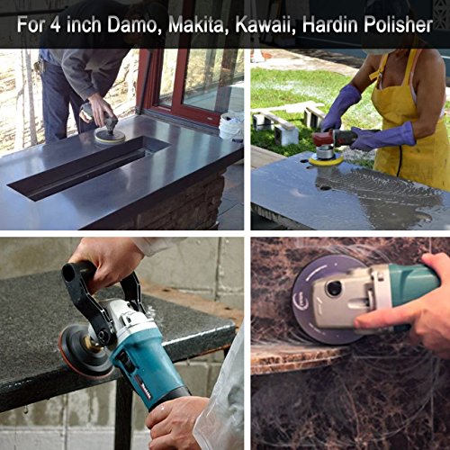 ADVcer 4 inch Polisher Backing Plate - Metal Arbor 5/8" 11 Thread Rubber Hook and Loop Backer Pad, Ideal Polishing Disc Holder for Concrete Tile Granite Marble Stone Countertop Floor Grinder (Black) - Thumbnail 4