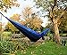 Proventure Single Camping Hammock - Lightweight and Compact - for Backpacking, The Beach, Back Yard, Travel, or Any Adventure! - Free 6.5ft Tree Straps (Dark Blue/Blue)