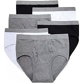 Stafford Low-Rise Briefs for Men 6-pack 100% Cotton, Men's Underwear, Male Breathable Panties Bulk, White, Black Underpants