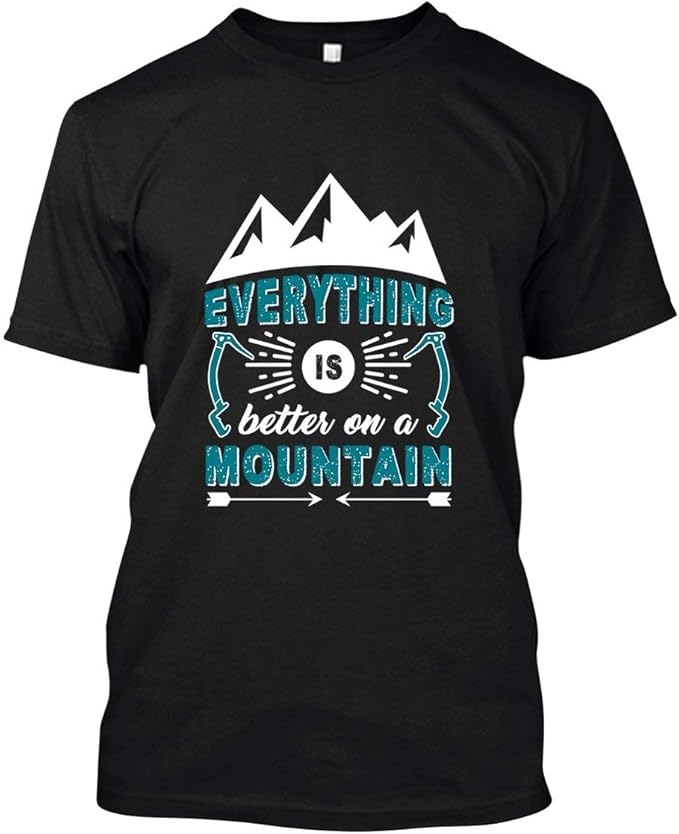 Better On A Mountain Climbing T Shirts, Adult Short Sleeve