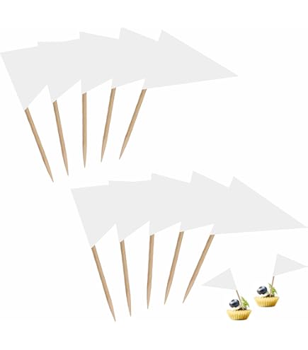 Drapeaux Blancs Pour écrire Lot De 100 Cure-dents Drapeaux Blancs Vierges - Décoration Créative Pour Buffets, Cocktails Et Plateaux De Fromage Pique Drapeau Personnalisé