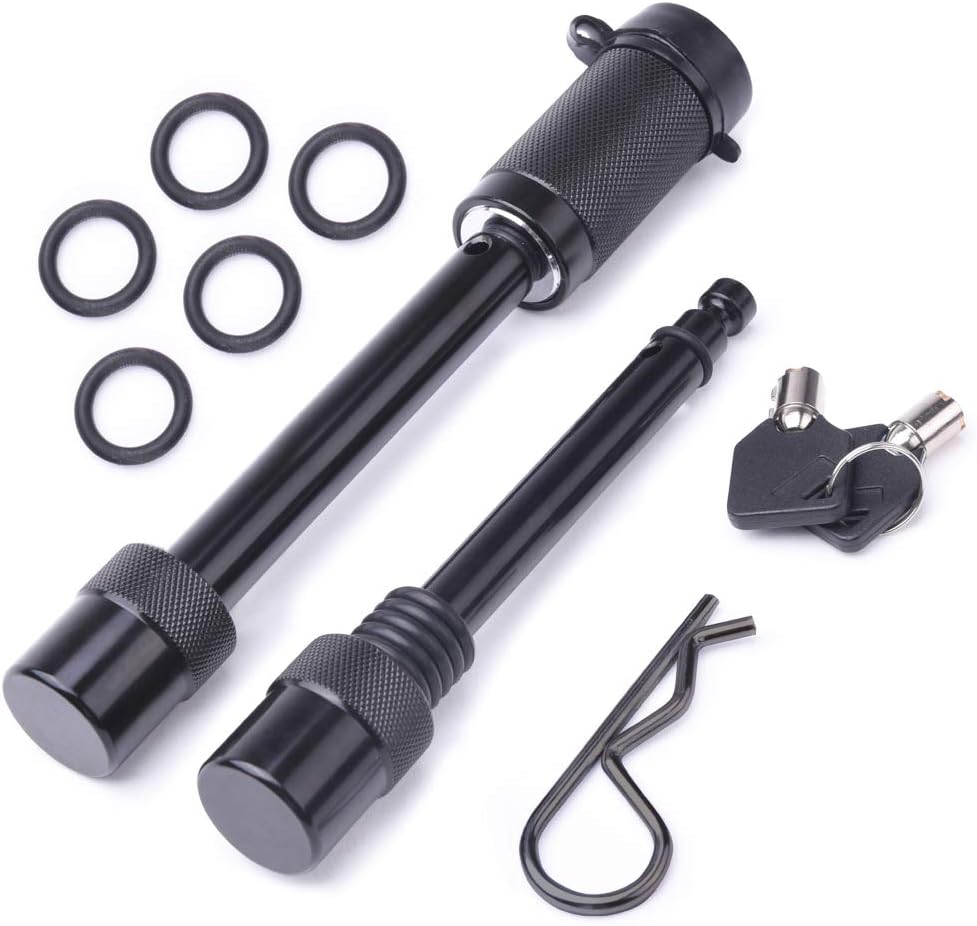 MICTUNINGTrailer Hitch Lock Pin Set 5/8 and 1/2 Inch with One Locking System Anti-Rattle for Class I,II,III,IV,V Hitches