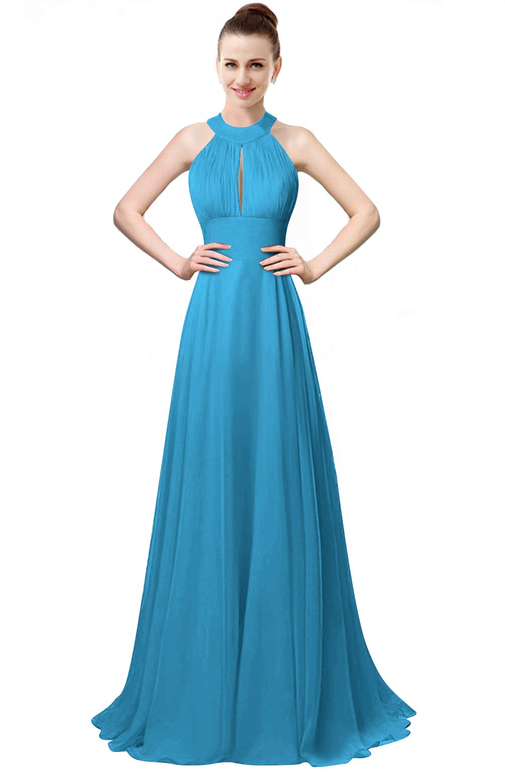 Lily Anny Women Halter Long Backless Formal Gown Bridesmaid Dress L105LF