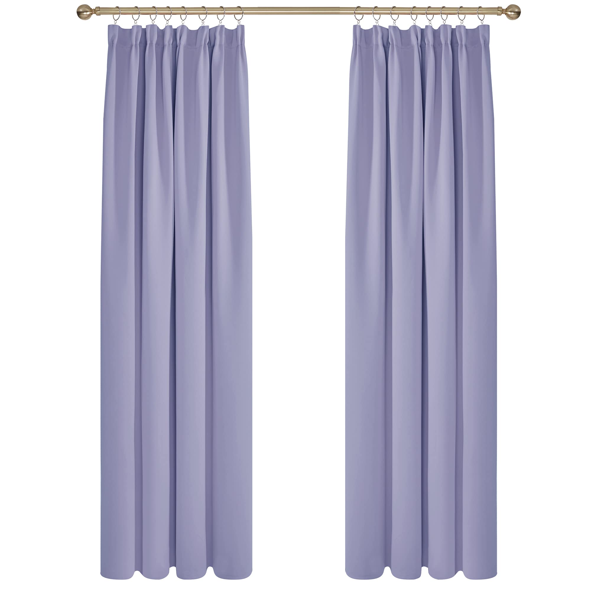 Deconovo Pencil Pleat Blackout Curtain Pair with Loops