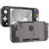 eXtremeRate Clear Black DIY Replacement Shell for Nintendo Switch Lite, NSL Handheld Controller Housing with Screen Protector, Custom Case Cover for Nintendo Switch Lite