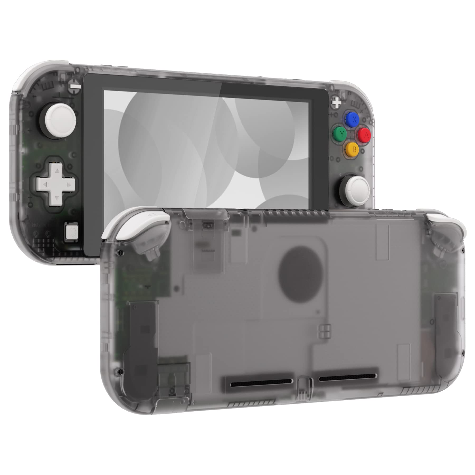 Photo 1 of eXtremeRate Clear Black DIY Replacement Shell for Nintendo Switch Lite, NSL Handheld Controller Housing with Screen Protector, Custom Case Cover for Nintendo Switch Lite