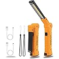 LED Rechargeable Flashlights Work Lights,Vagocom Mechanic Tools Cordless Worklight with Magnetic Base 360°Rotate 5 Modes,Portable Emergency Light for Handmade,Automotive,Camping and Mens Gifts(2 Pack)