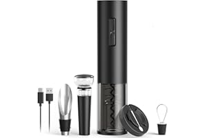 BLUEALCHEMY Electric Wine Opener – Rechargeable Cordless Automatic Wine Bottle Opener with One-Touch Cork Removal, Perfect fo
