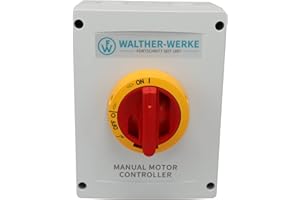 WALTHER-WERKE Walther Electric KEM360UL Y/R Enclosed Motor Disconnect Switch - 3 Pole, 60A, 600V, IP65 Nema 4X Water Resistant – OSHA Loto Capable with Defeatable Handle - UL Listed